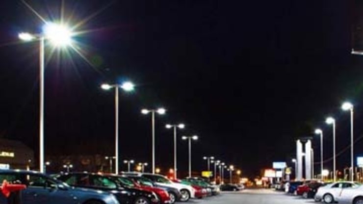 Forecourt and lot lighting at night